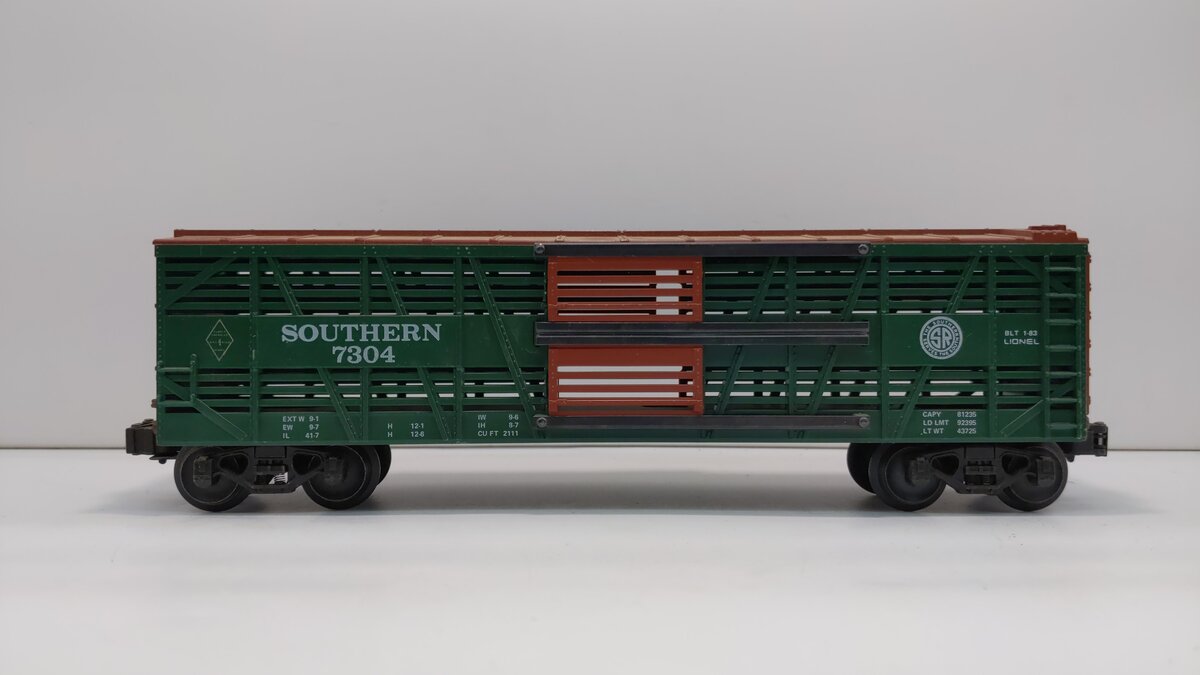 Lionel 6-7304 O Gauge Southern Double Door Stock Car #7304 LN/Box