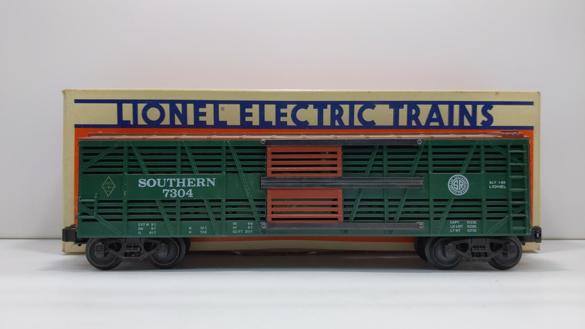 Lionel 6-7304 O Gauge Southern Double Door Stock Car #7304 LN/Box
