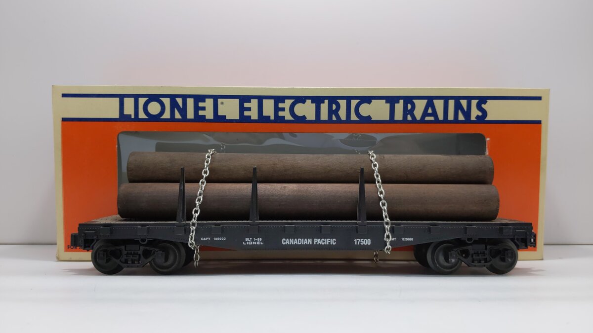 Lionel 6-17500 O Gauge Canadian Pacific Flatcar w/ Logs EX/Box
