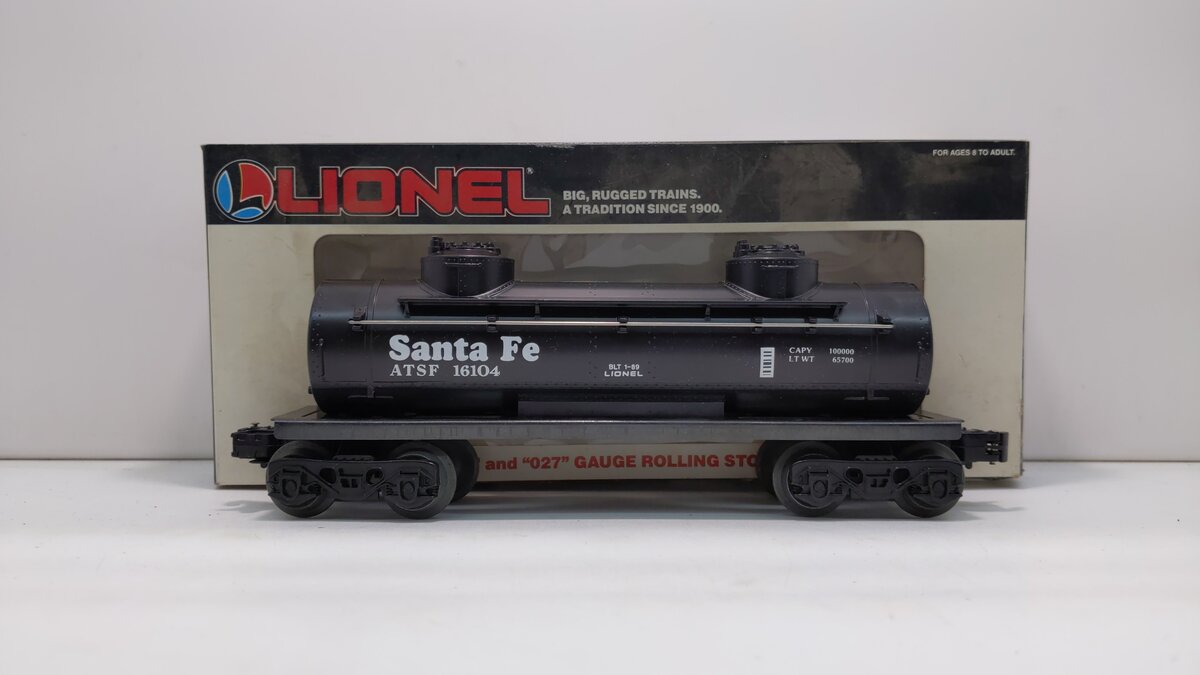 Lionel 6-16104 O Gauge Santa Fe 2-Dome Tank Car #16104 EX/Box