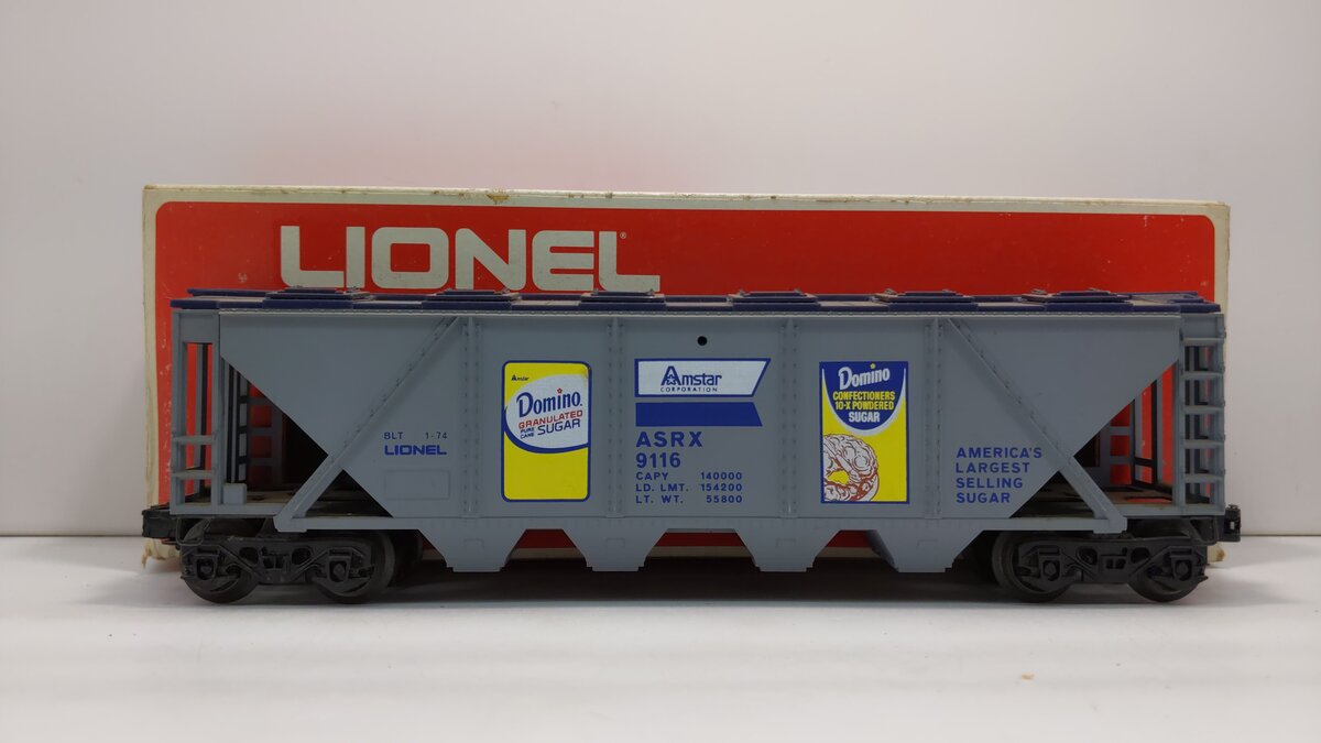 Lionel 6-9116 O Gauge Domino Sugar 4-Bay Hopper #9116 EX/Box