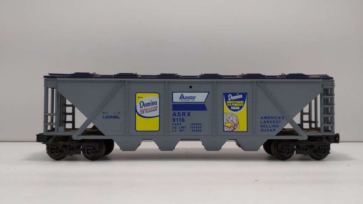 Lionel 6-9116 O Gauge Domino Sugar 4-Bay Hopper #9116 EX/Box