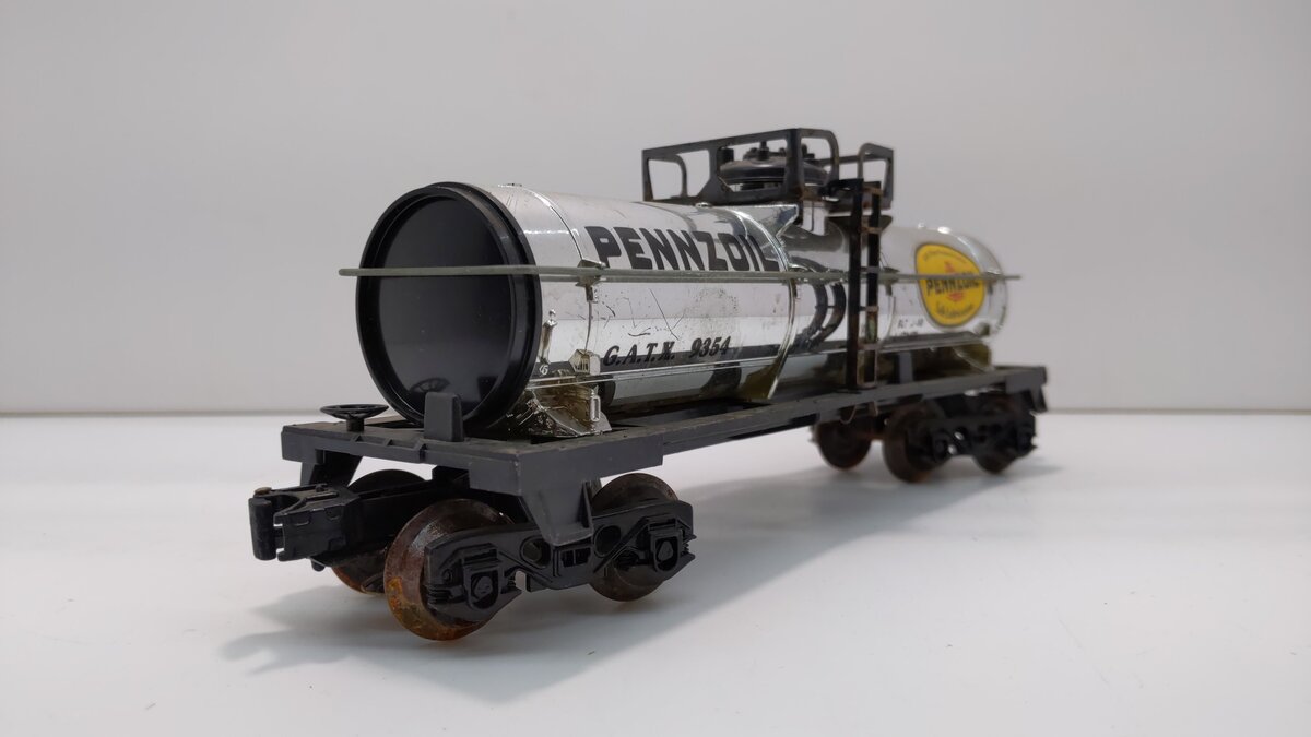 Lionel 6-9354 Pennzoil Chrome Plated Single Dome Tank Car NIB