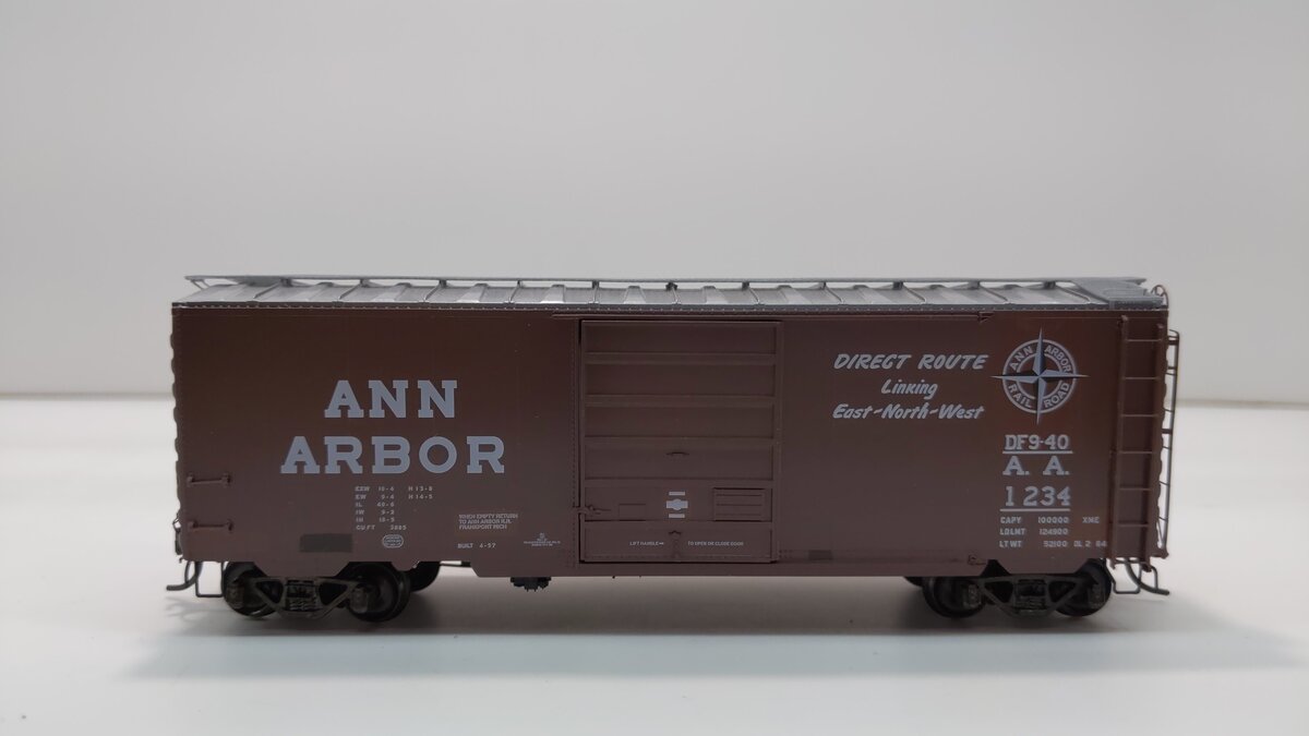 Kadee 5214 HO Scale Ann Arbor 40' PS-1 Standard Boxcar #1234 w 8' Doors