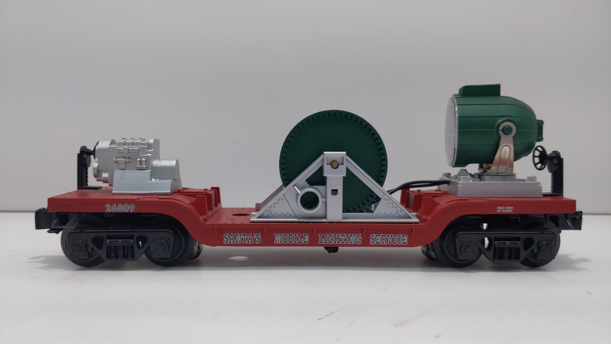 Lionel 6-26809 Santas Mobile Lighting Service Extension Searchlight Car LN/Box