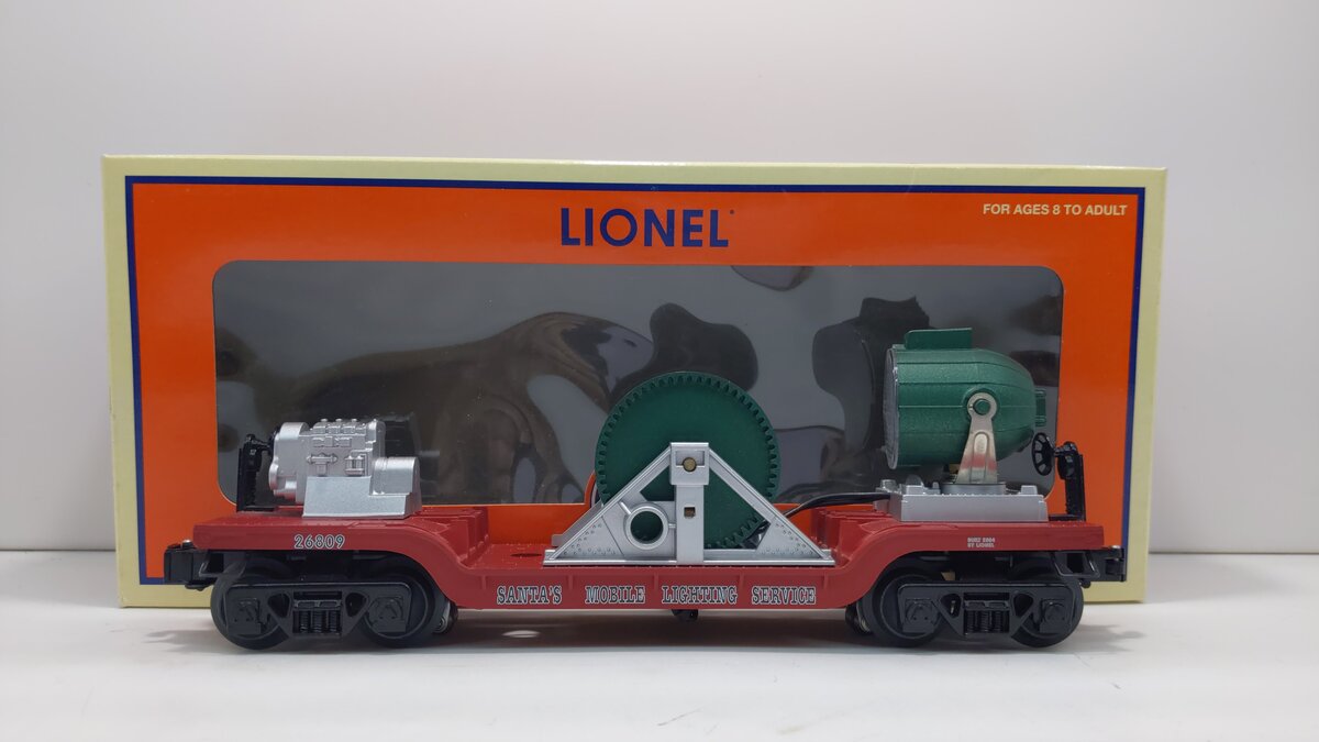 Lionel 6-26809 Santas Mobile Lighting Service Extension Searchlight Car LN/Box