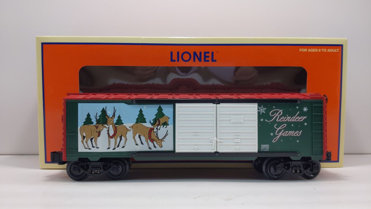Lionel 6-36805 O Gauge Reindeer Jumping Boxcar LN/Box