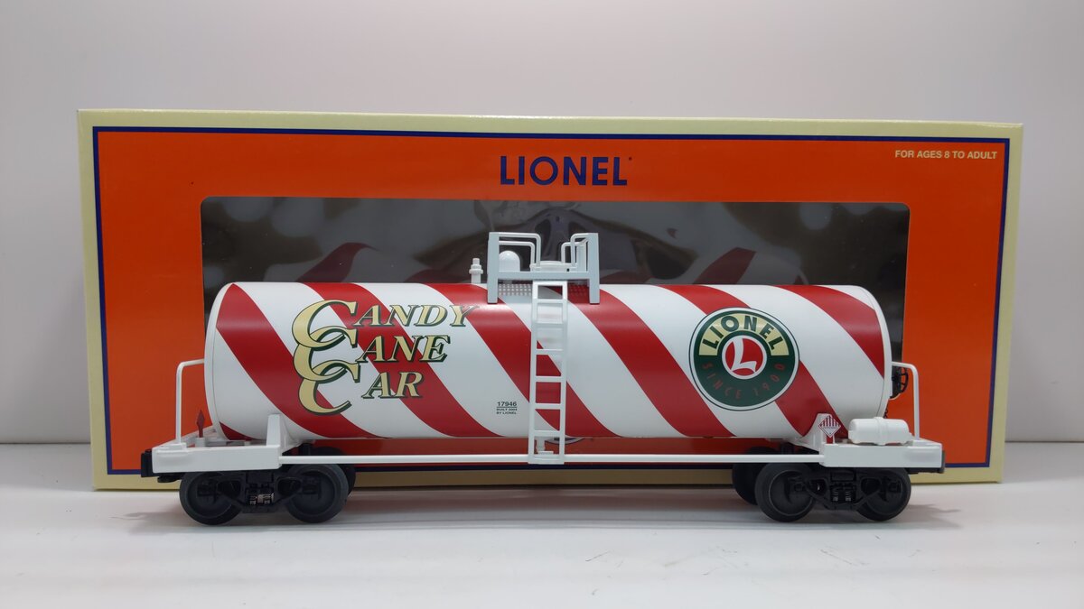 Lionel 6-17946 O Gauge Candy Cane Single Dome Tank Car LN/Box