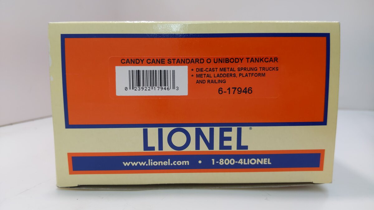 Lionel 6-17946 O Gauge Candy Cane Single Dome Tank Car LN/Box