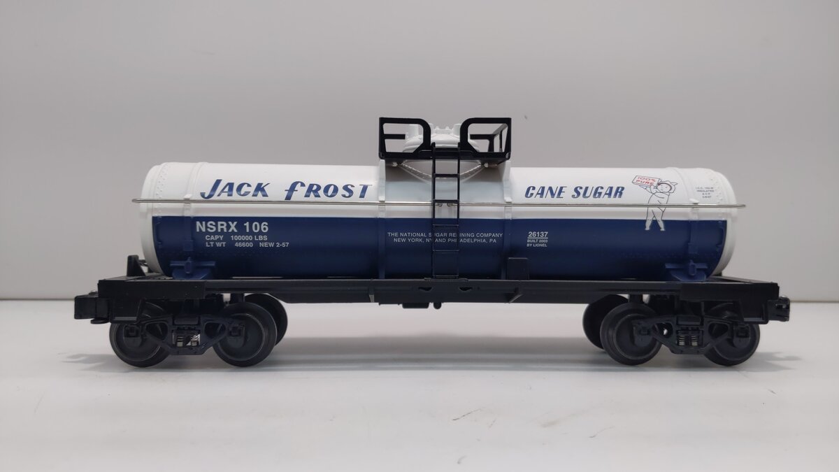 Lionel 6-26137 O Gauge Jack Frost Single Dome Tank Car #106 LN/Box