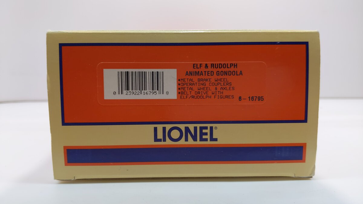 Lionel 6-16795 O Elf & Rudolph Animated Gondola LN/Box