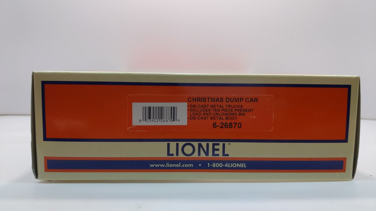 Lionel 6-26870 O Gauge Christmas Dump Car LN/Box