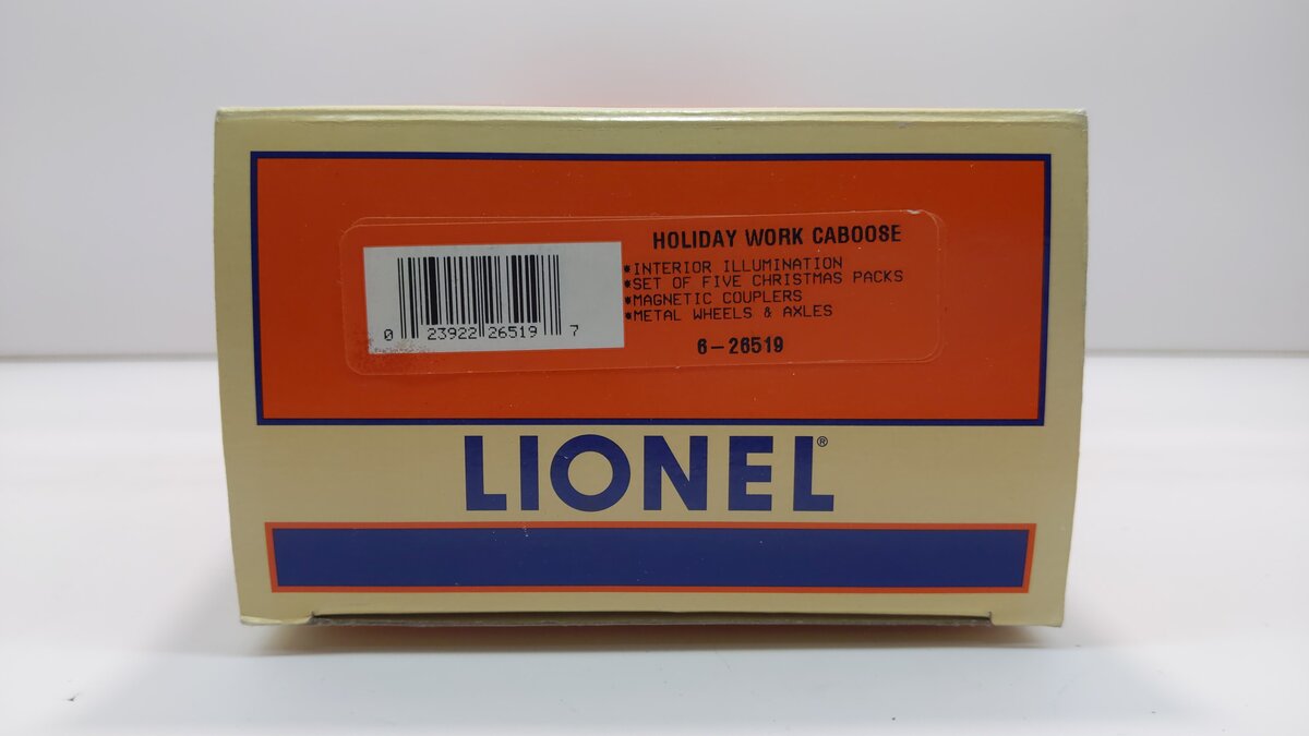 Lionel 6-26519 O Gauge Holiday Work Caboose #6496 LN/Box