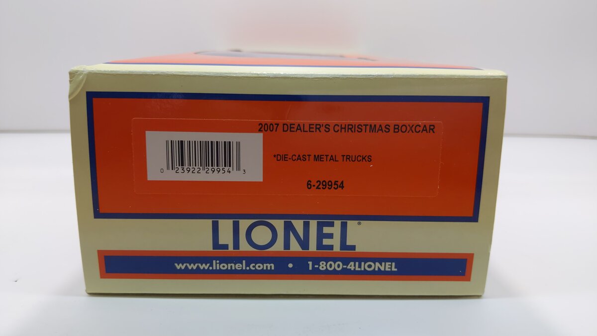 Lionel 6-29954 O Gauge 2007 Dealer's Christmas Box Car LN/Box