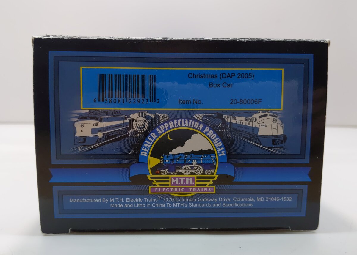 MTH 20-80006F O Gauge Christmas (DAP 2005) Box Car LN/Box