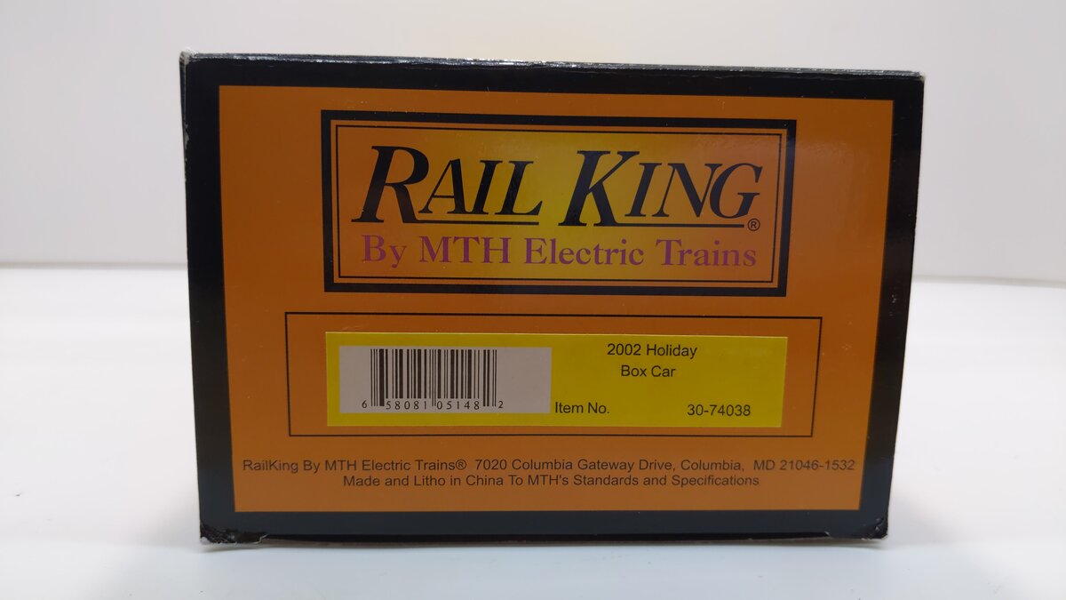 MTH 30-74038 O Gauge 2002 Holiday Boxcar LN/Box