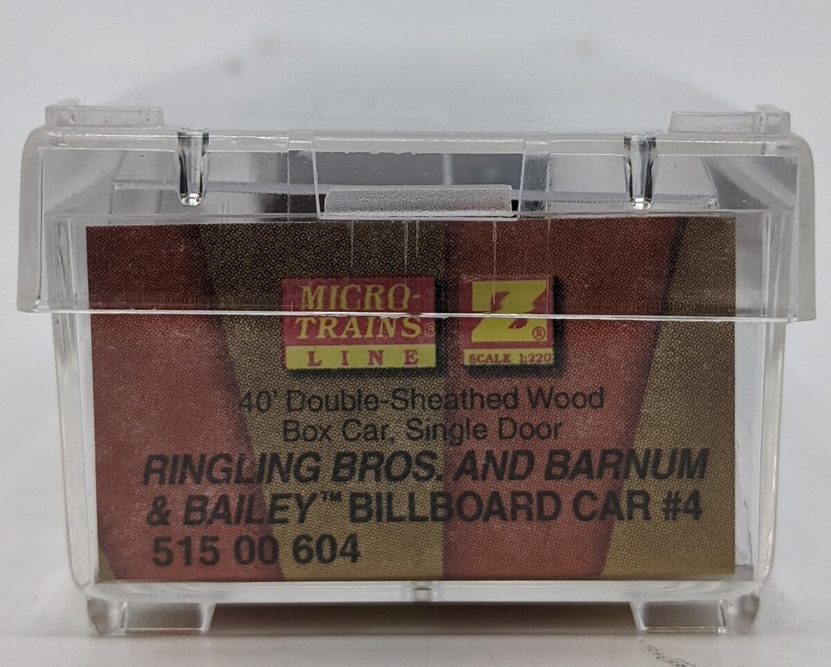 Micro-Trains 51500604 Z Ringling Bros. 40' Single Door Wood Billboard Car #4 LN/Box