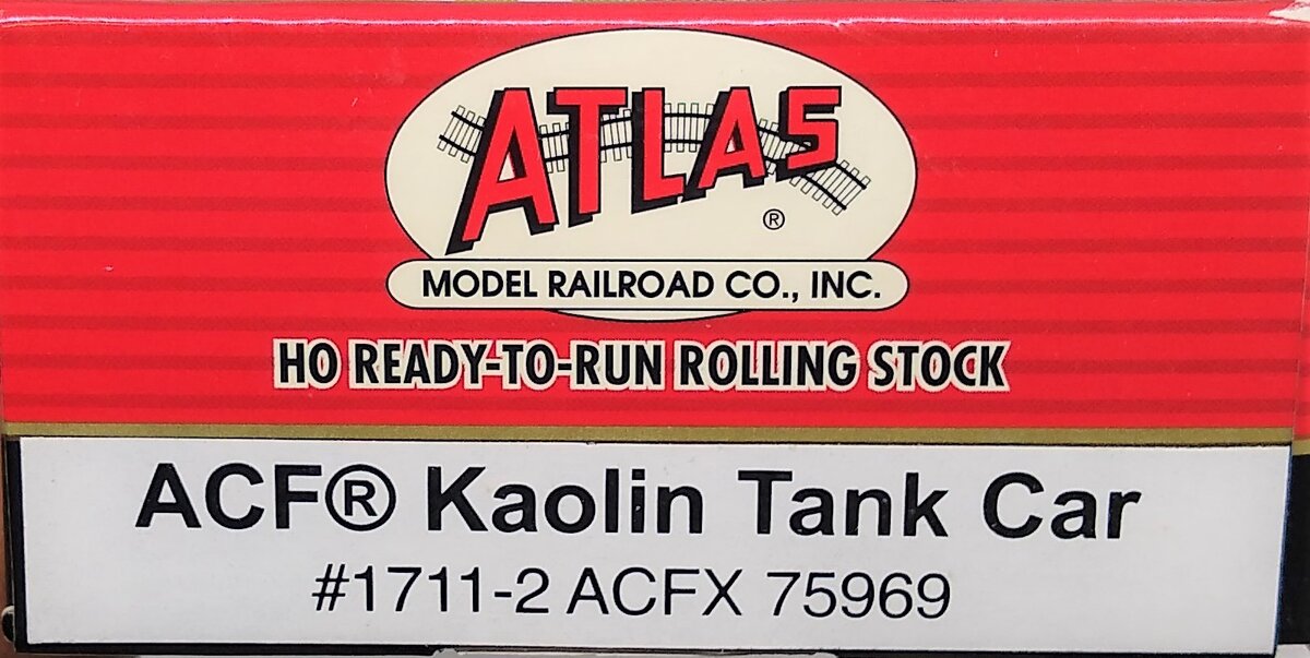 Atlas 1711-2 HO ACFX ACF® Kaolin Tank Car #75969 LN/Box