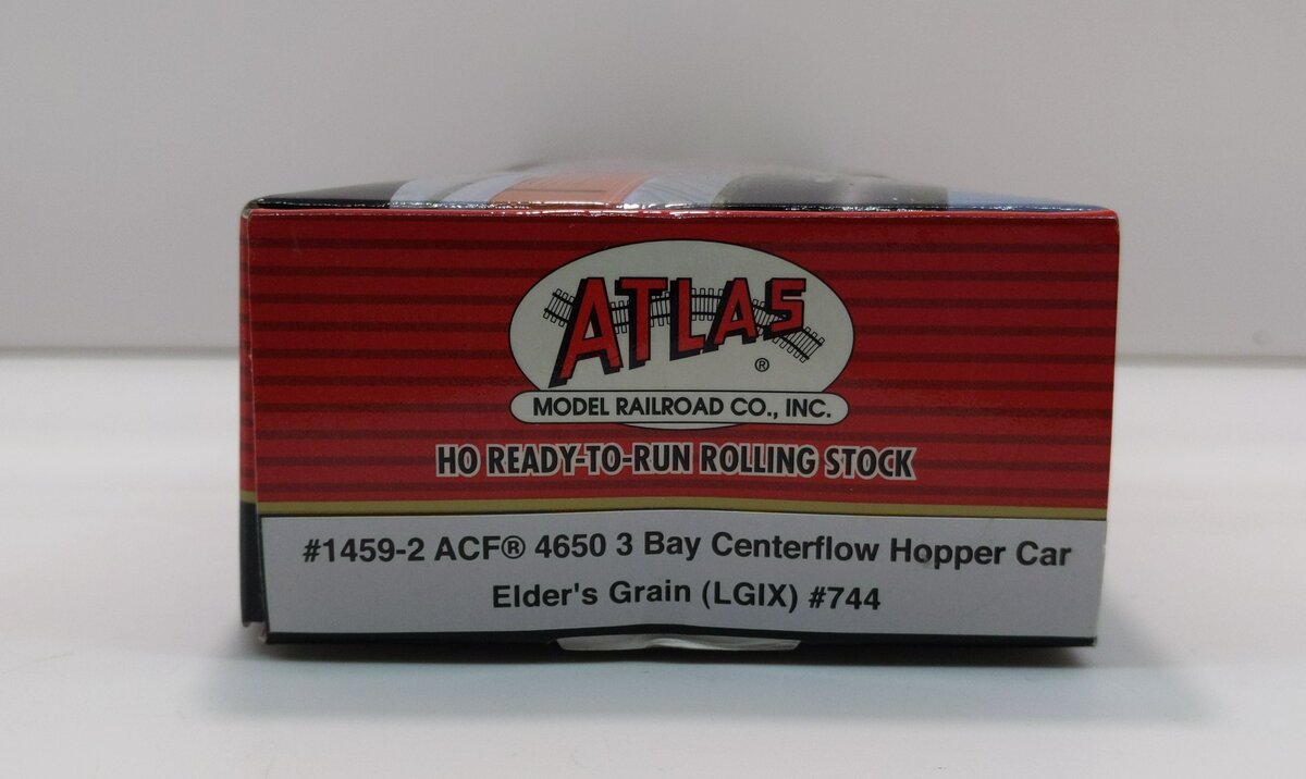 Atlas 1459-2 HO Elder's Grain LGIX 3-Bay Centerflow Hopper #744