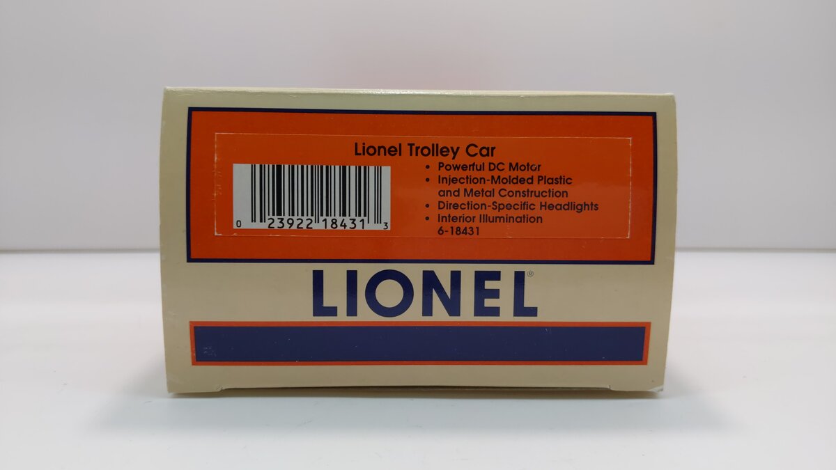 Lionel 6-18431 O Gauge Lionel Transit Trolley Car LN/Box