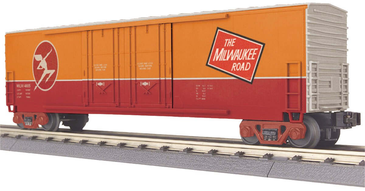 MTH 30-74203 O Gauge Milwaukee Road 50' Double Door Plugged Boxcar #4805 LN/Box