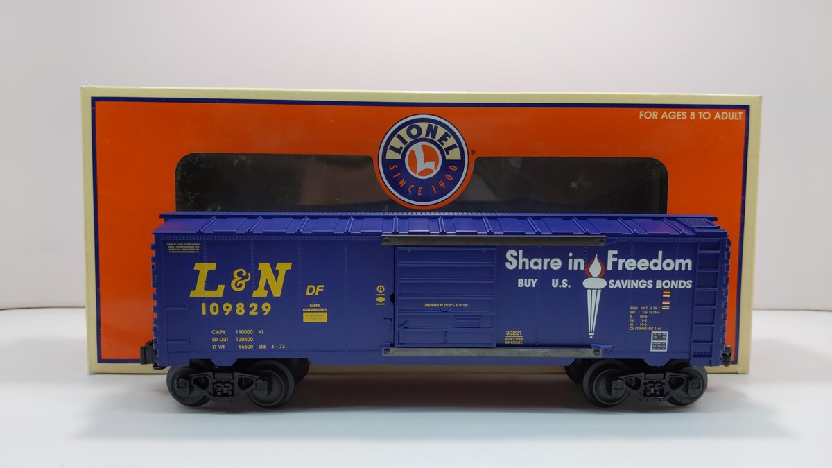 Lionel 6-39221 O Gauge Louisville & Nashville 6565 Boxcar #109829