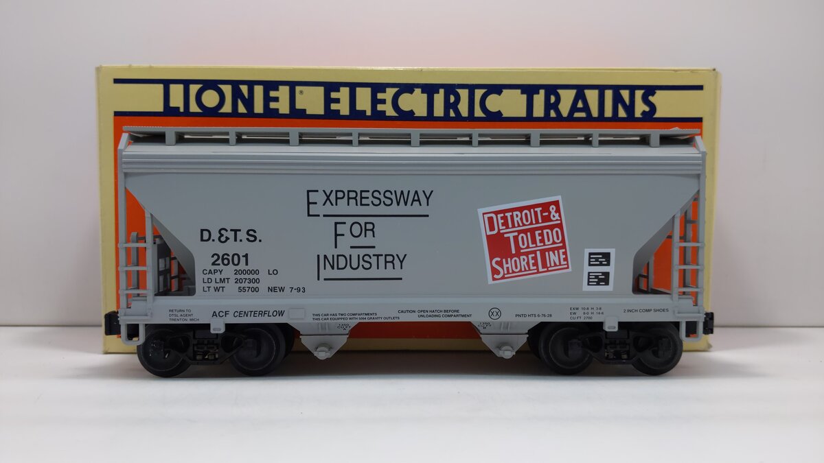 Lionel 6-52023 O Gauge LCCA 1993 D&TS 2-Bay Center Flow Hopper #2601 LN/Box