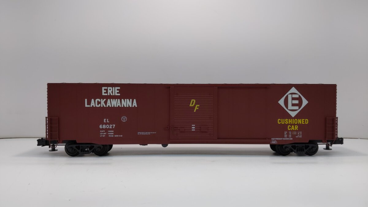 Atlas 6532-1 O Erie Lackawanna 60‘ Double Door Auto Parts Boxcar #68027 (3 Rail) EX/Box