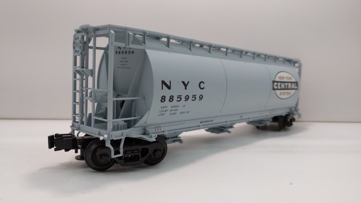 Atlas 6308-1 O New York Central 3-Bay Cylindrical Hopper #885959 (3 Rail) LN/Box