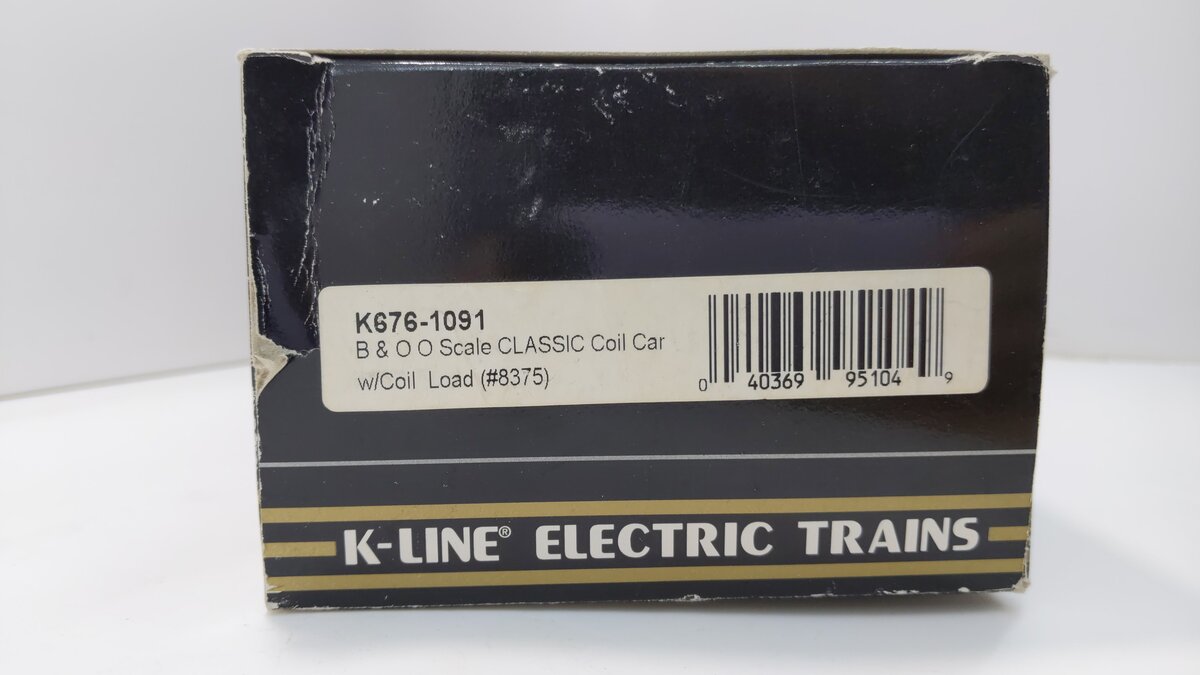 K-Line K676-1091 O Baltimore & Ohio Coil Car #8375 with Load LN/Box