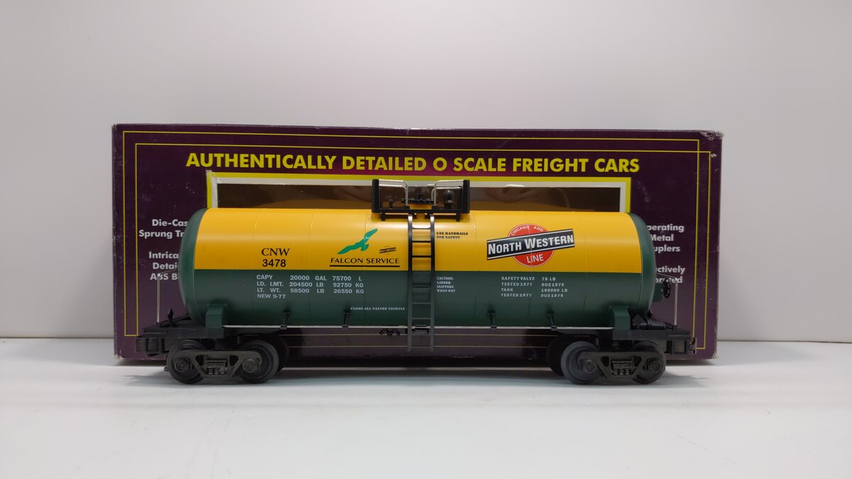 MTH 20-9203 O Gauge Chicago North Western Tank Car #3478 NIB