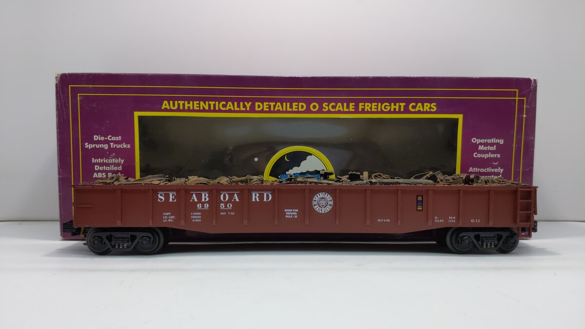 MTH 20-98006 O Gauge Seaboard Gondola with Junk Load #6950 LN/Box