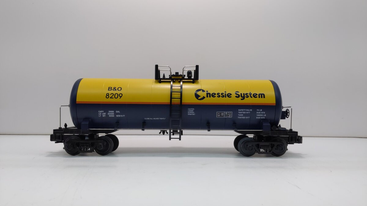 MTH 20-92007 O Gauge Chessie Tank Car #8209 LN/Box