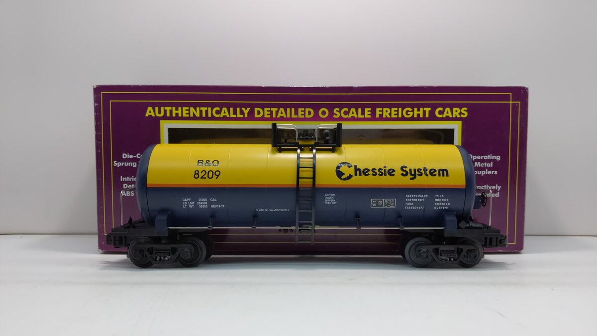 MTH 20-92007 O Gauge Chessie Tank Car #8209 LN/Box