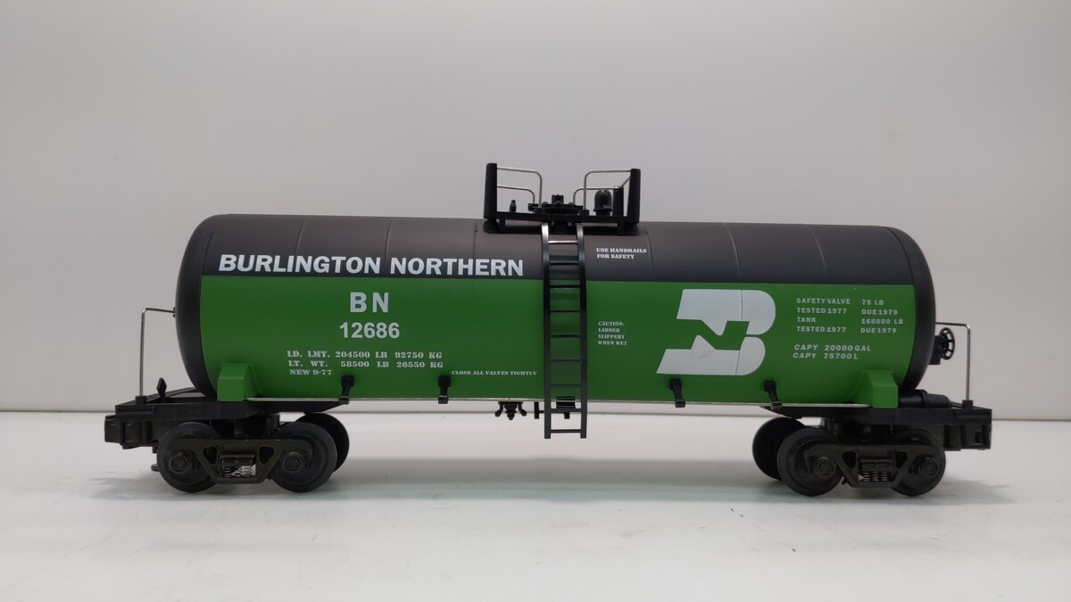 MTH 20-9200 O Burlington Northern Tank Car #12686 LN/Box