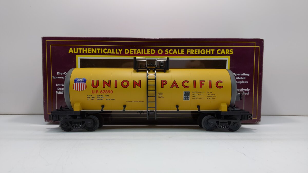 MTH 20-9205 O Gauge Union Pacific Unibody Tank Car #67890 LN/Box