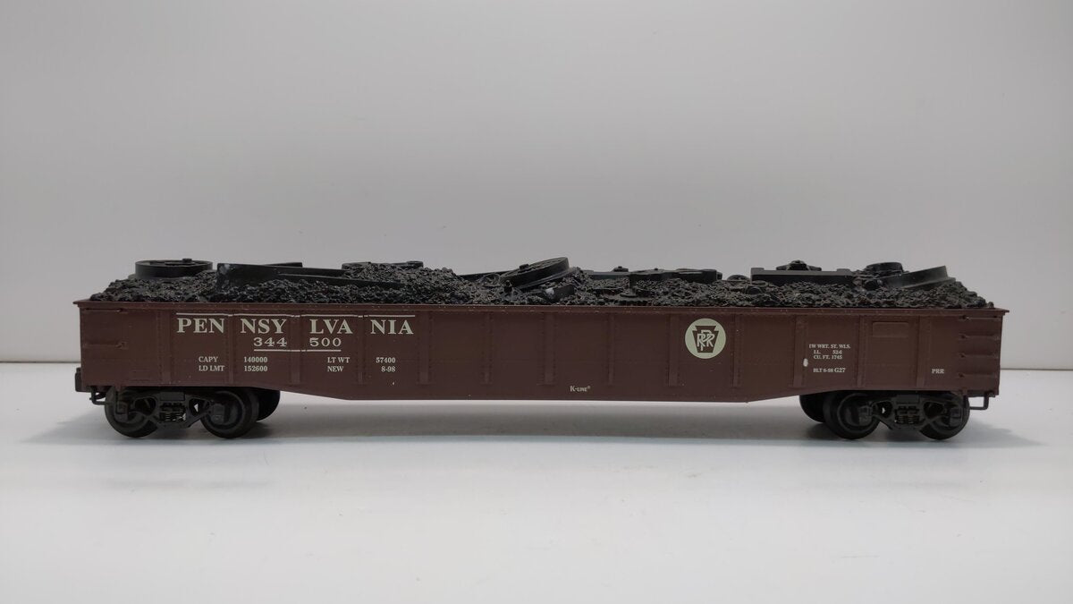 K-Line K652-1891 O Pennsylvania Railroad Gondola with Scrap Load #344500 LN/Box