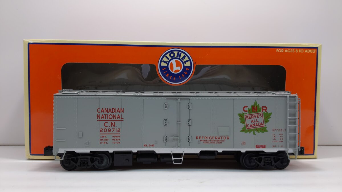 Lionel 6-17337 O Gauge Canadian National Steel Sided Refrigerator Car #209712 LN/Box