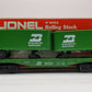 Lionel 6-9133 O Gauge Burlington Northern Flatcar #9133 with Trailers LN/Box