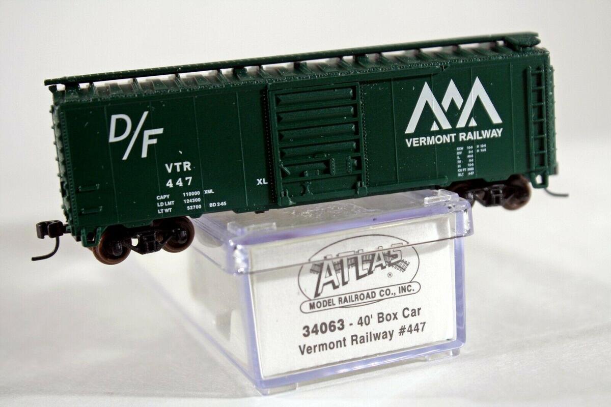 Atlas 34063 N Scale Vermont Railway 40' Boxcar #447 LN/Box