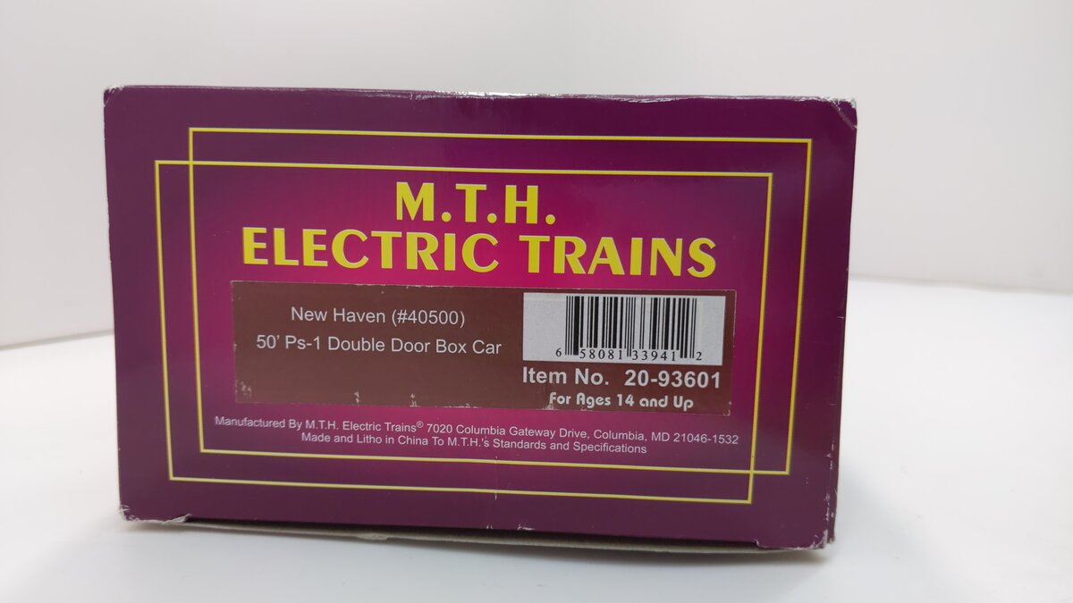 MTH 20-93601 O Gauge New Haven 50' PS-1 Double Door Boxcar #40500