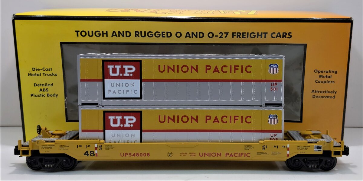 MTH 30-76063 O Gauge Union Pacific Husky Stack Car #548008 LN/Box