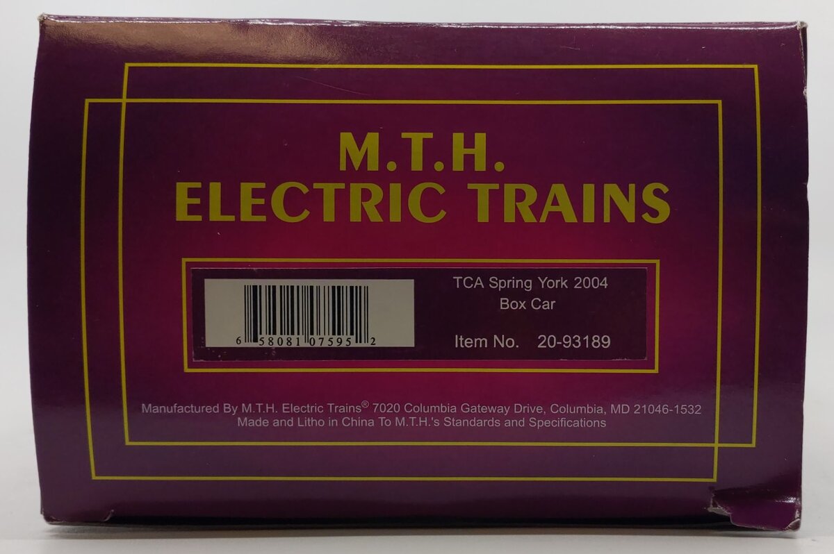 MTH 20-93189 O Gauge TCA Spring York 2004 Boxcar MT/Box