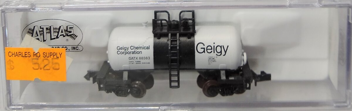 Atlas 3251 N Scale Geigy Chemical Beer Can Tank Car #88383 LN/Box