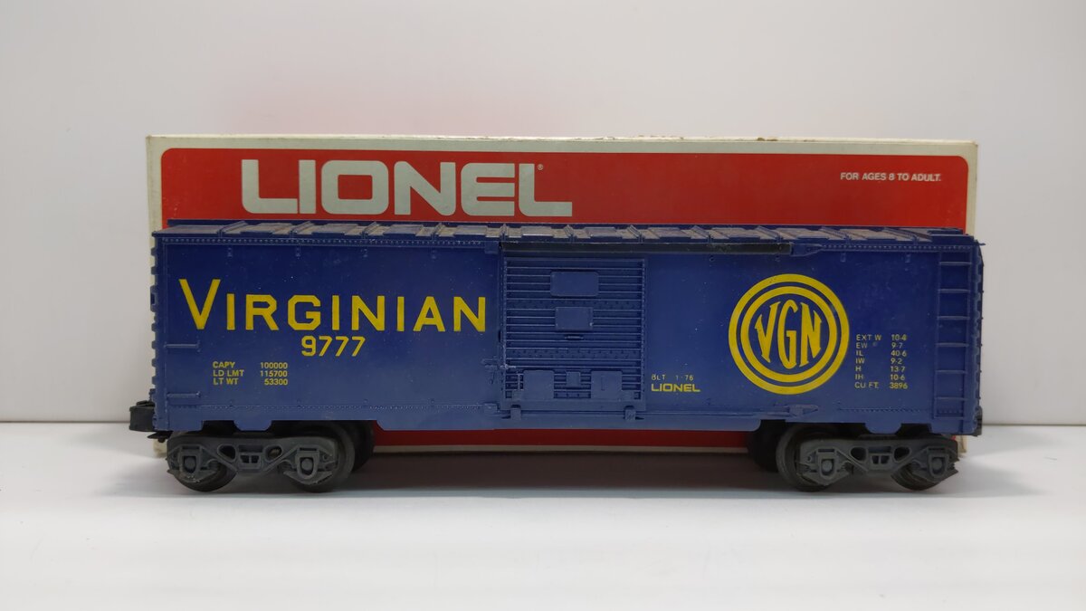 Lionel 6-9777 O Gauge Virginian Boxcar EX/Box