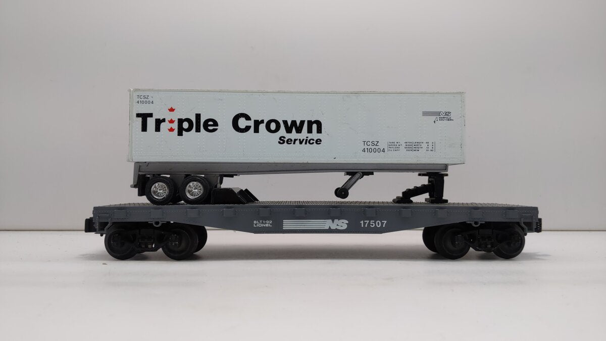 Lionel 6-17507 O Norfolk Southern Flatcar w/ Triple Crown Trailer #17507 LN/Box