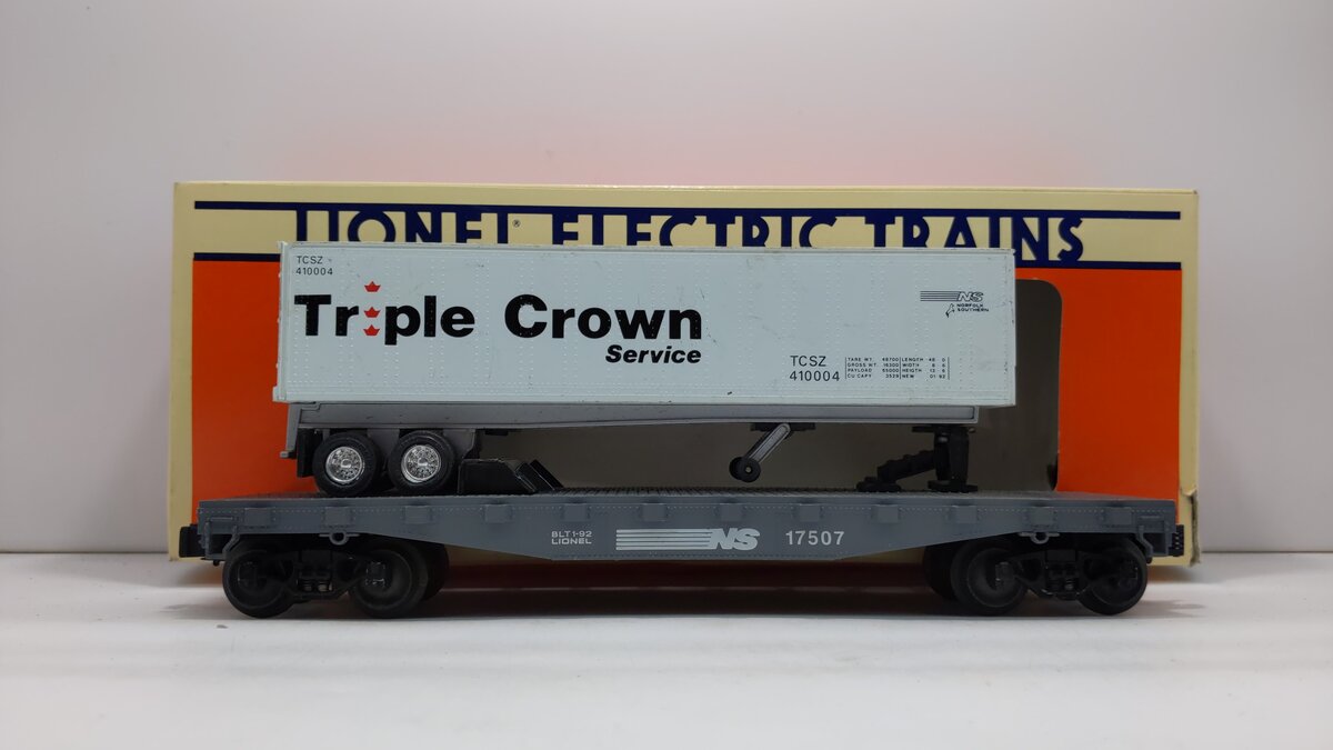 Lionel 6-17507 O Norfolk Southern Flatcar w/ Triple Crown Trailer #17507 LN/Box