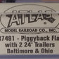 Atlas 37491 N Baltimore & Ohio Piggyback Flat Car w/ Two 24' Trailers NIB