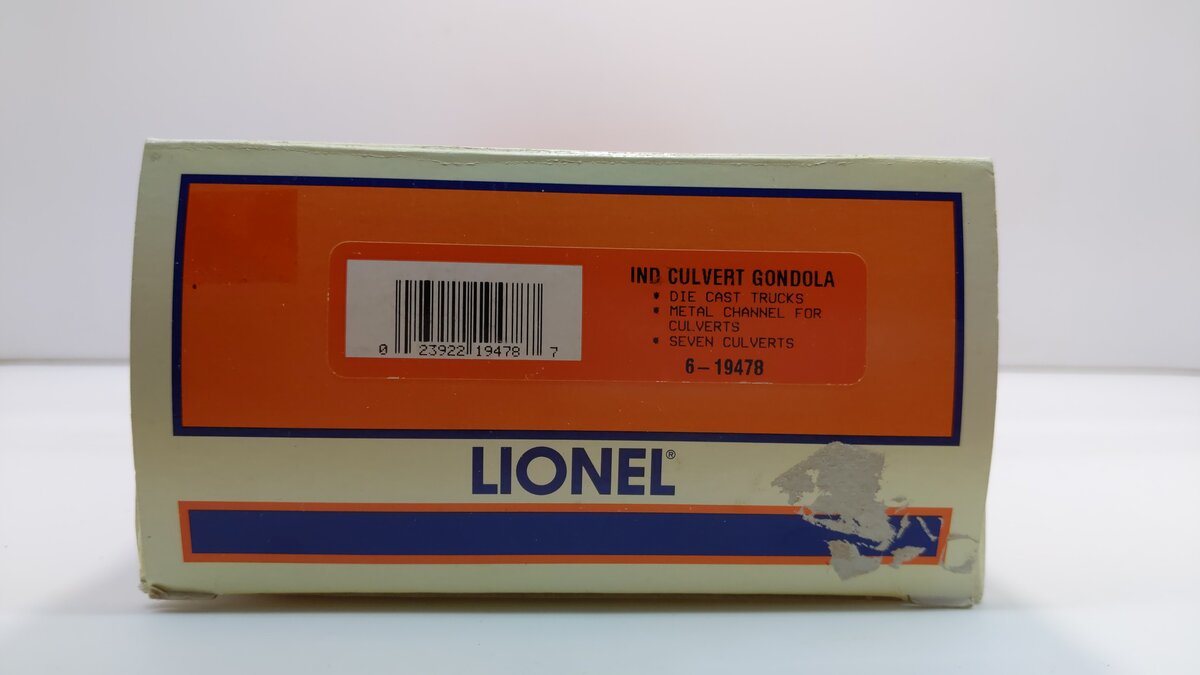 Lionel 6-19478 O Gauge New York Central Culvert Gondola Car #6342 LN/Box