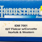 Industrial Rail IDM7001 O Norfolk & Western Flatcar w/Corvette #2725 LN/Box
